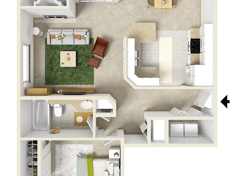1x1 3D Floorplan 1x1 3D Floorplan