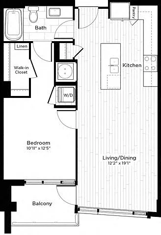 Floor plan 1H w/ Balcony