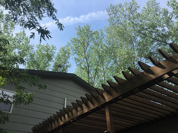 Pergola covered lower deck.
