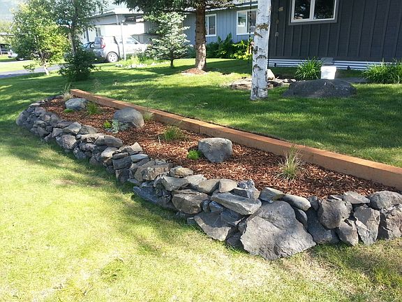 Rock planter bed
