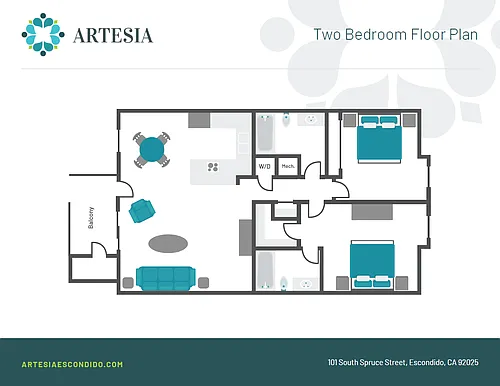 Floor plan 2 Bed 2 Bath