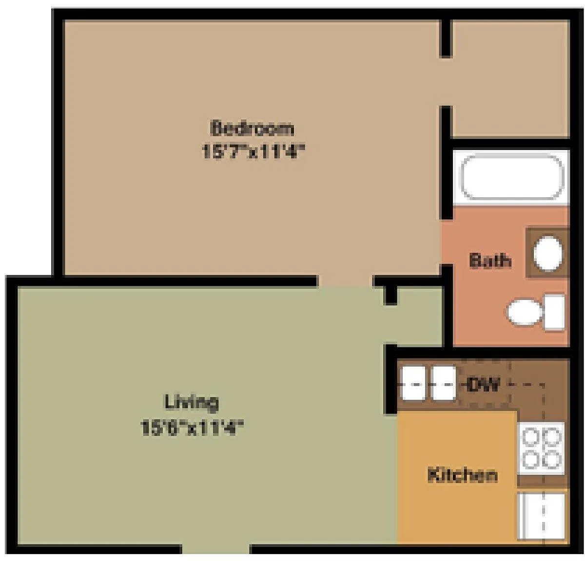 Floor plan ONE BEDROOM