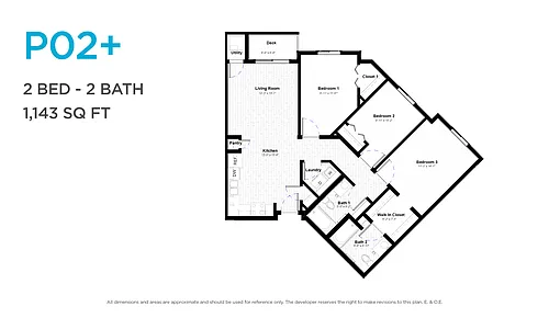 Floor plan Two Bedroom Two Bath