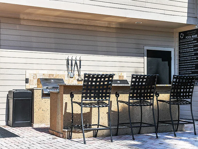 Poolside Gas Grilling Area