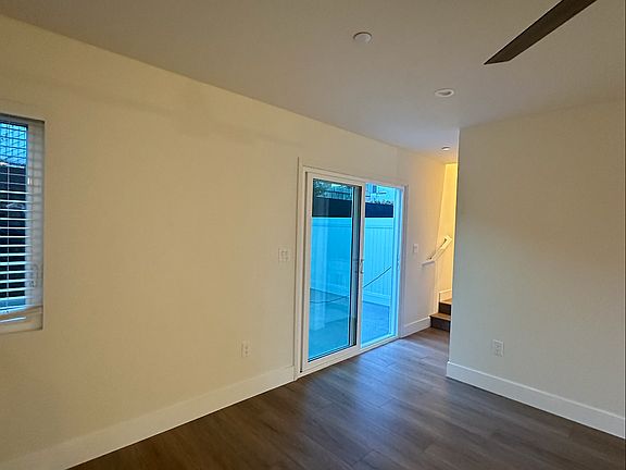 View to stairs and backyard entrance