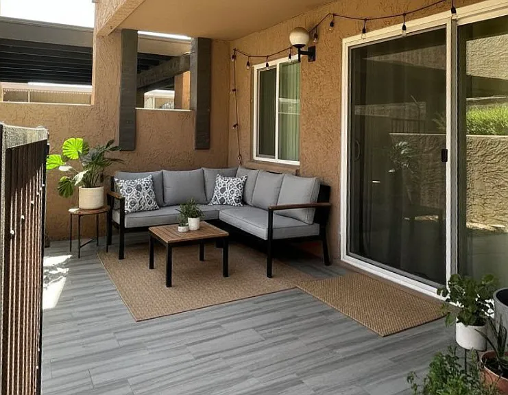 Your patio-virtually staged. Imagine yourself enjoying the morning sun and a cuppa in your private patio.