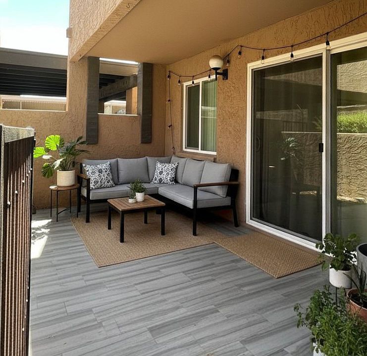 Your patio-virtually staged. Imagine yourself enjoying the morning sun and a cuppa in your private patio.