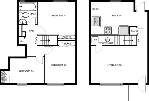 3 BR 1 BA | Classic 3 BR 1 BA | Classic