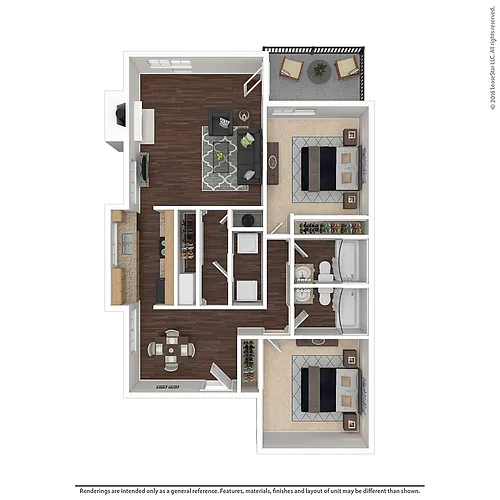 Floor plan Two Bedroom, Two Bathroom