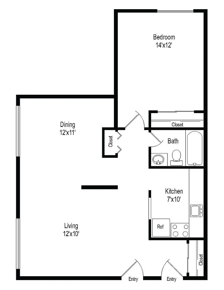 Floor plan One Bedroom