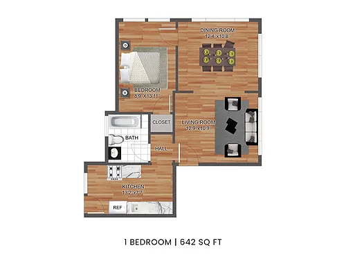Floor plan One Bedroom A