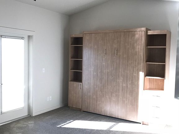 Agate Studio Floor Plan Includes a Murphy Bed and Bookcase