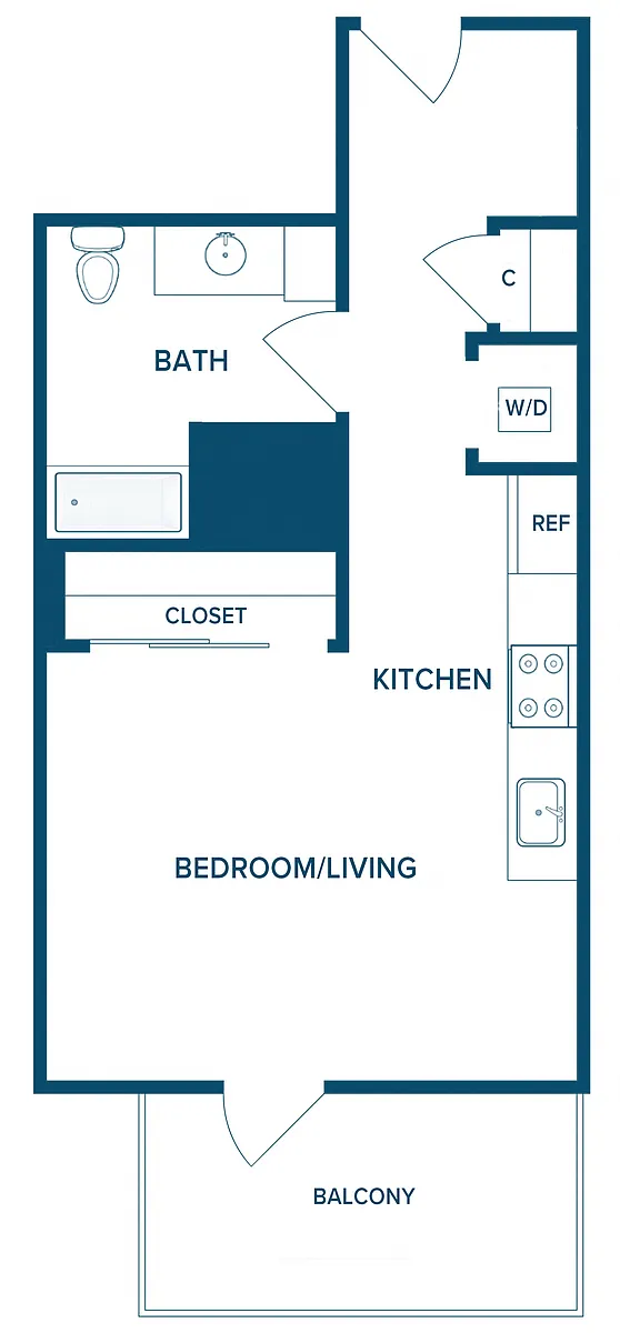 Floor plan 975: Studio A