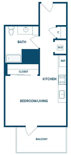 Floor plan 975: Studio A