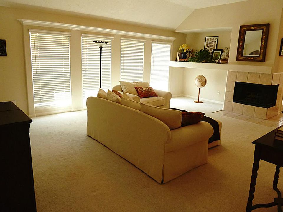 There's lot of natural light from the wall of windows. Enjoy the warmth from the fireplace this winter.