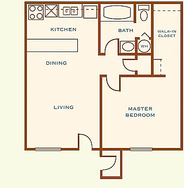 Floor plan 1 Bed Reno