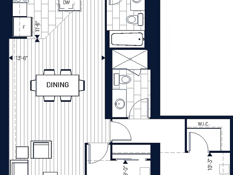 2 Bed
Balcony: 205 sq. ft.