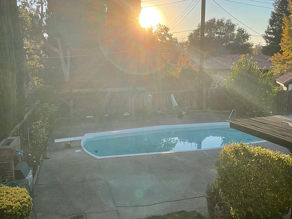 This picture was taken at the top of the stairs just outside the kitchen which overlooks the pool.