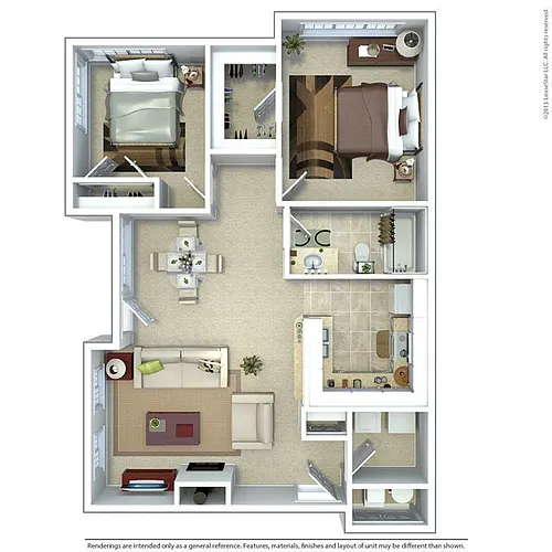 Floor plan 2 Bedroom 1 Bath