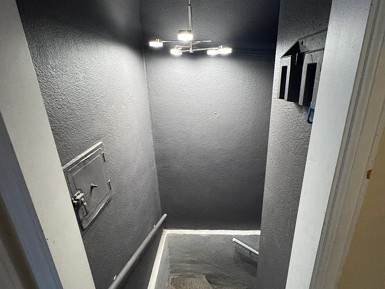 Basement stairs.