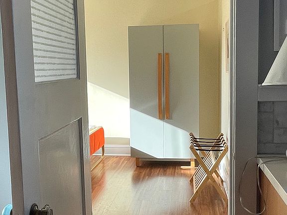 Entrance to bedroom. This bedroom and the other bedroom are on opposite sides of the house from eachother.