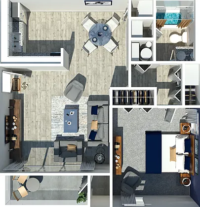 One Bedroom One Bathroom One Bedroom One Bathroom