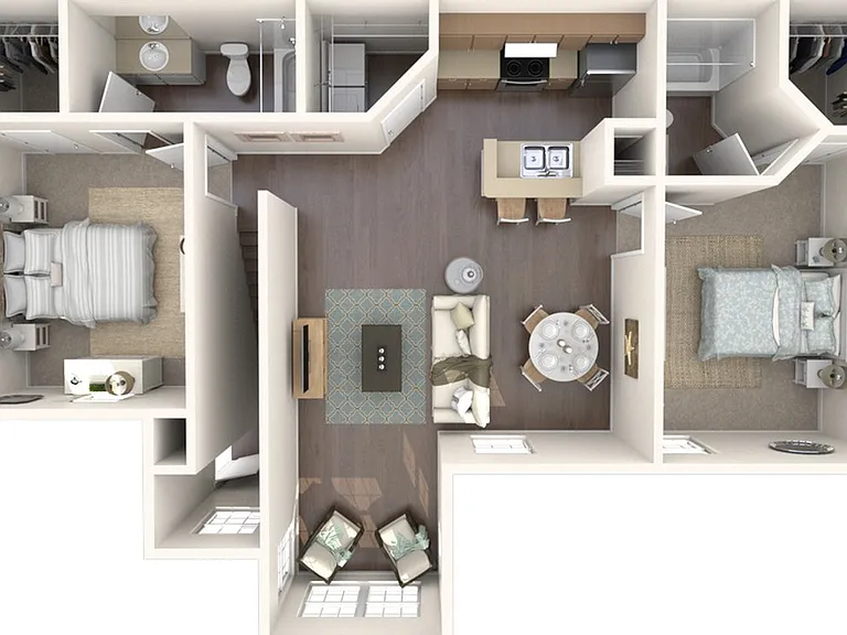 Explore this beautifully designed two-bedroom apartment with stylish interiors and a functional layout. Explore this beautifully designed two-bedroom apartment with stylish interiors and a functional layout.