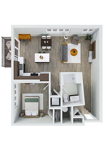 Floor plan Canton: 1 Bedroom Apartment