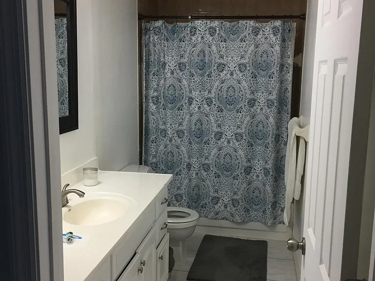 The master bathroom
