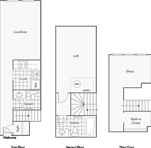 2BR x 1.5BA - Chandler - Burlington Floorplan 2BR x 1.5BA - Chandler - Burlington Floorplan