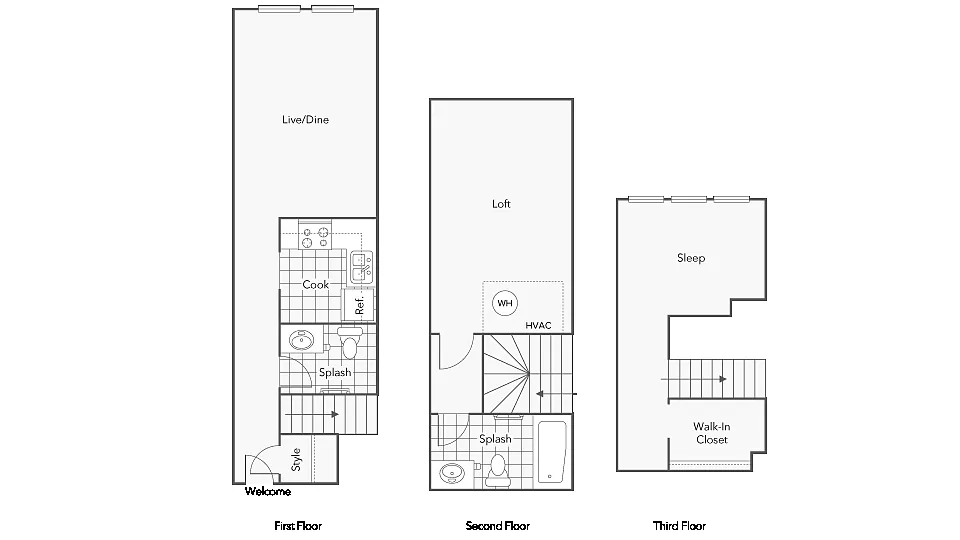 Floor plan 2BR x 1.5BA - Chandler - Burlington