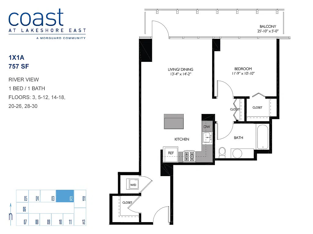 Floor plan 1x1A
