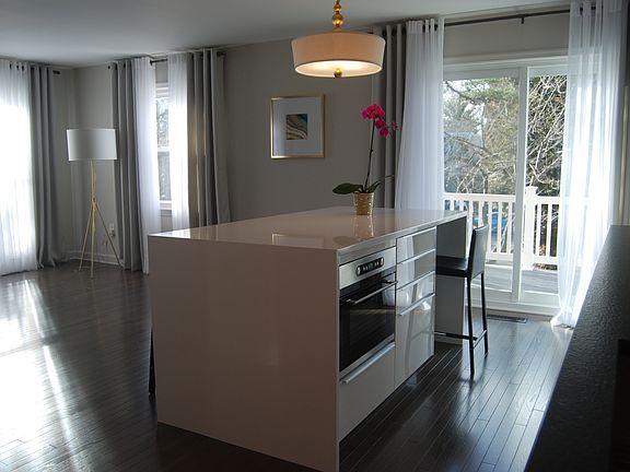 Four Seat Waterfall Island w/ Built in MW