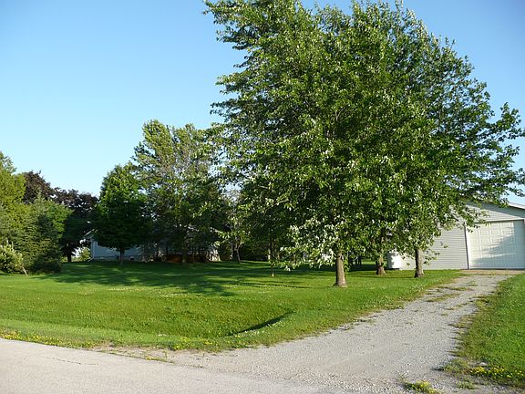 Side view of detached garage