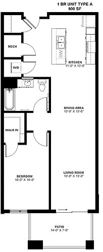 Floor plan 1B/1B