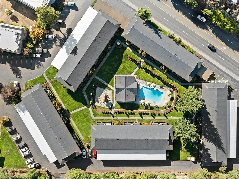Bird's-eye view of the Trellis on Orchard community layout.