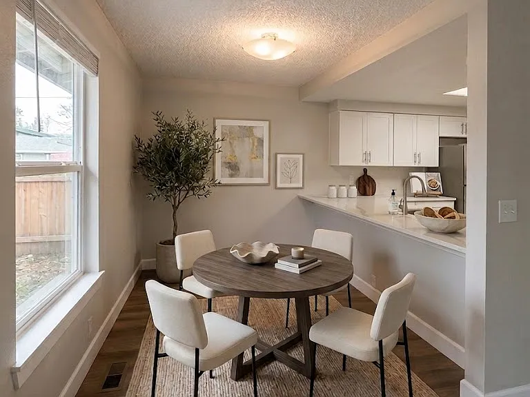 View from the family room into the dining room