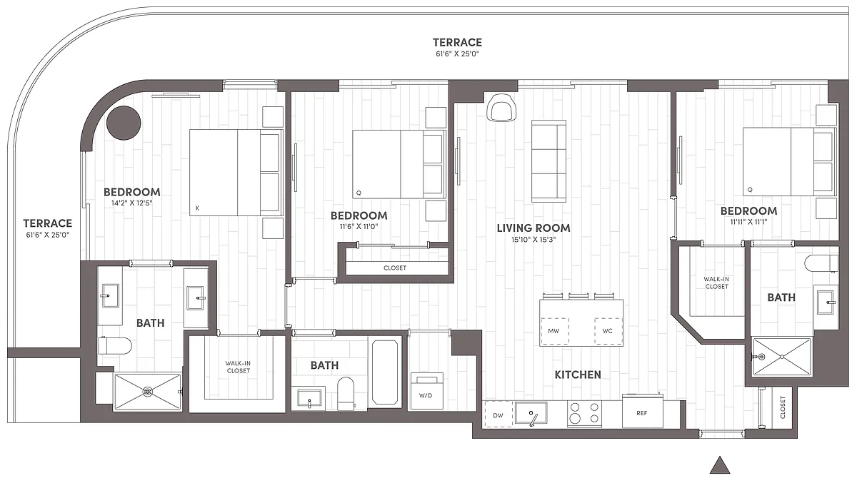 Floor plan 3 Bed-3 Bath-F2