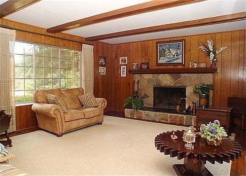Stone Natural Fireplace in Family Room