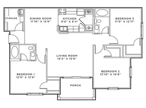 Floor plan Newbury Deluxe Renovated