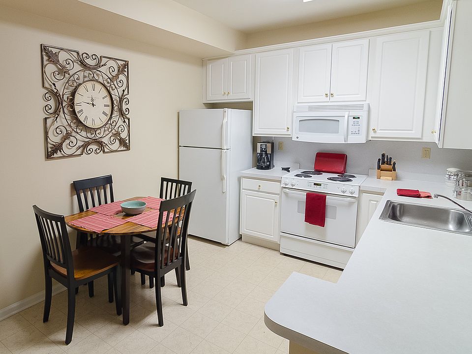 Standard White kitchen with GE appliances.