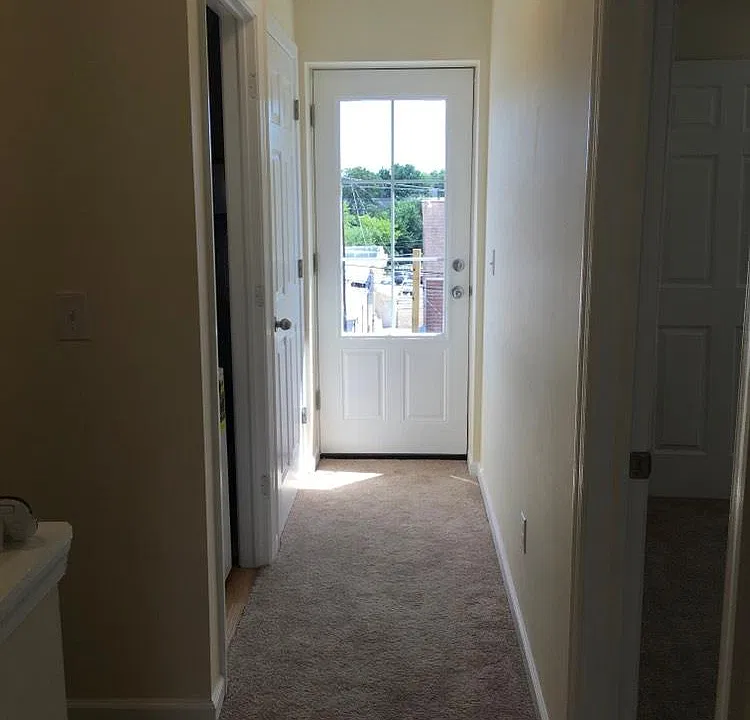 Terrace Door. Washer and Dryer to the left in closet.