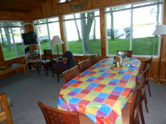 dining table in sun room