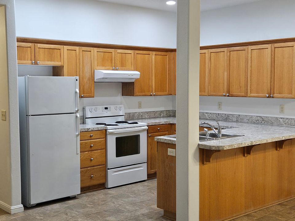 View into kitchen from living room