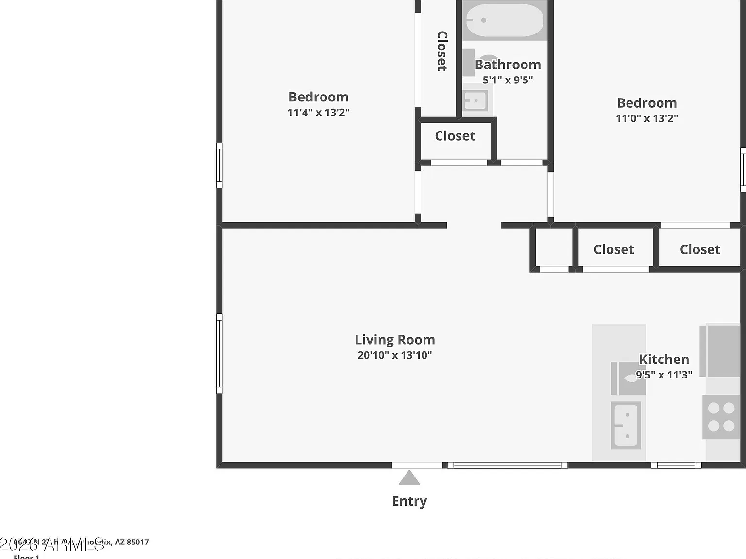 2 bed, 1.0 bath, 837 sqft, $1,350 — Photo 3