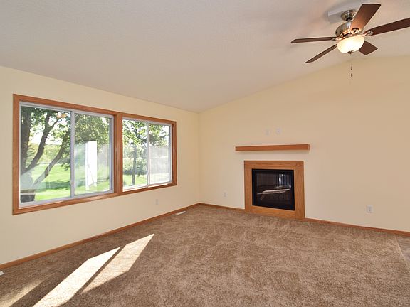 Gas fireplace, oak mantle