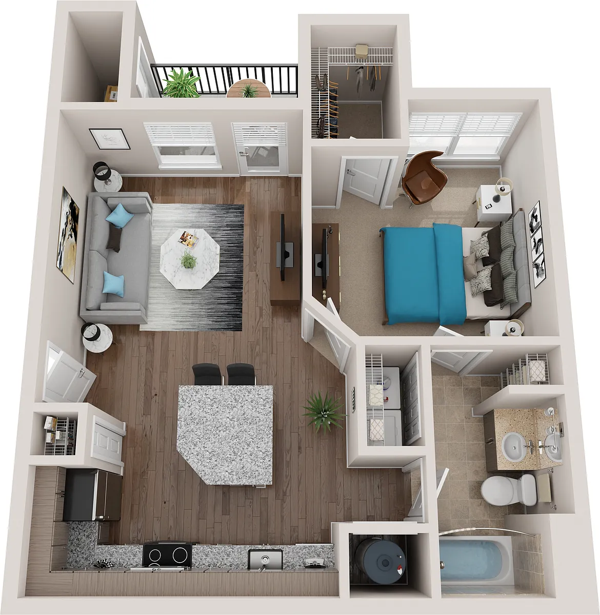 Floor plan A2-Montego (1x1)
