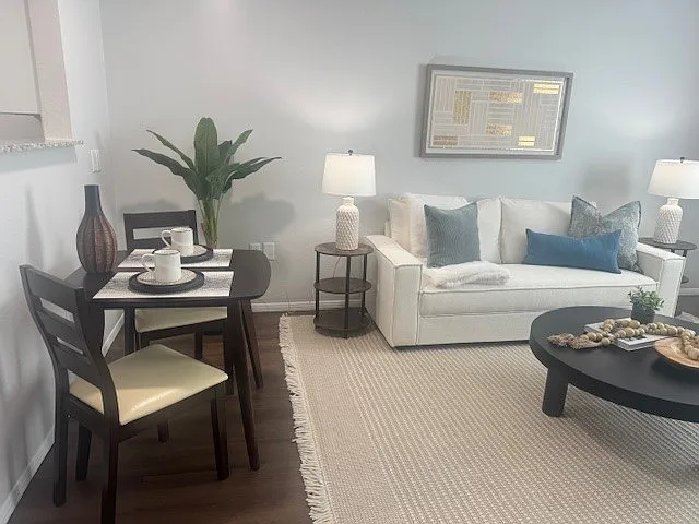Renovated unit 1 bedroom model living room