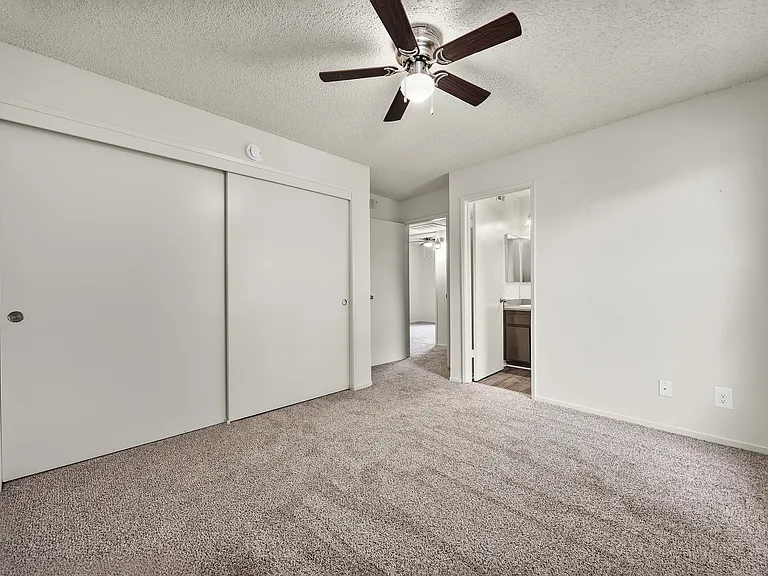 Spacious bedroom with large closet and easy access to bathroom