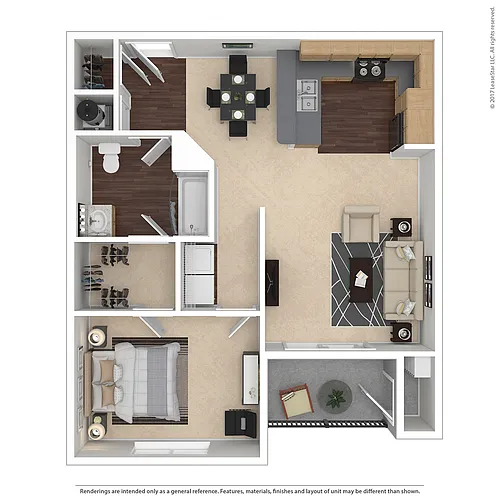 Floor plan 1 Bedroom, 1 Bathroom